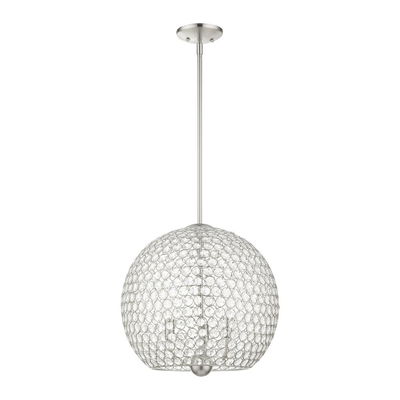 Cassandra 3 Light Brushed Nickel Pendant