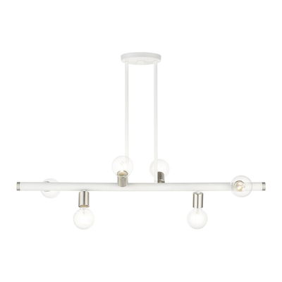 Bannister 6 Light White Linear Chandelier