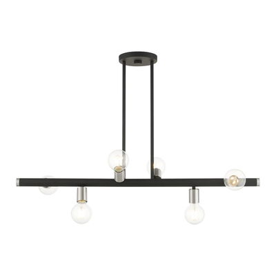 Bannister 6 Light Black Linear Chandelier