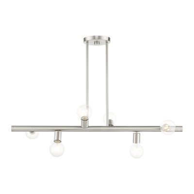 Bannister 6 Light Brushed Nickel Linear Chandelier
