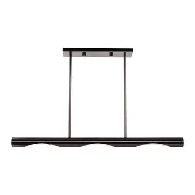 Acra 3 Light Black Chrome Linear Chandelier