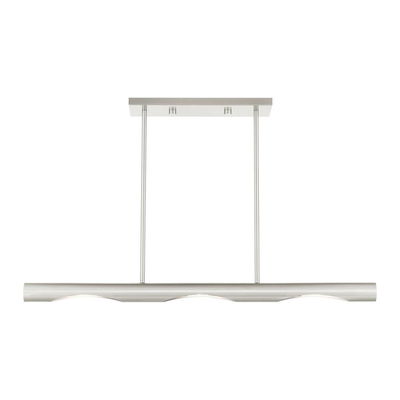 Acra 3 Light Brushed Nickel Linear Chandelier