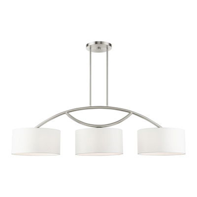 Meridian 3 Light Brushed Nickel Linear Chandelier