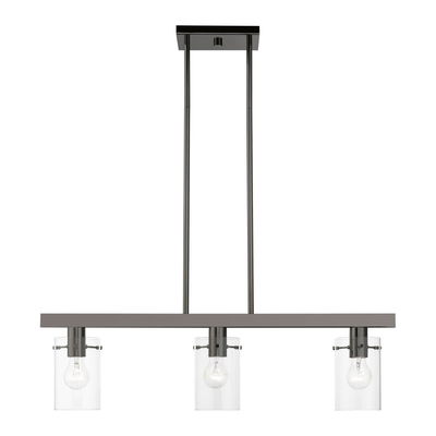 Munich 3 Light Black Chrome Linear Chandelier