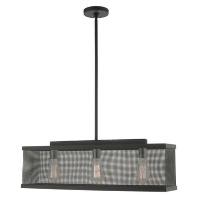 Industro 3 Light Black Chandelier 