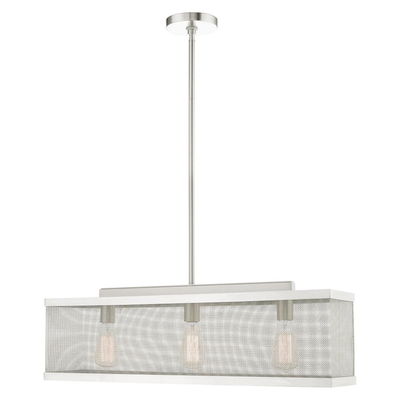 Industro 3 Light Brushed Nickel Chandelier