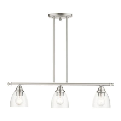 Montgomery 3 Light Brushed Nickel Linear Chandelier