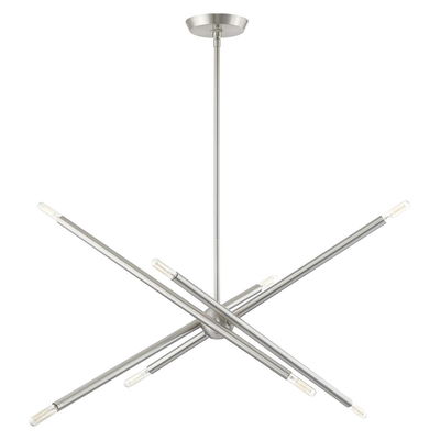 Soho 8 Light Brushed Nickel Linear Chandelier