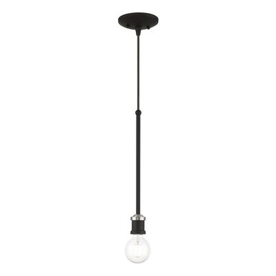 Lansdale 1 Light Black with Brushed Nickel Accents Single Pendant
