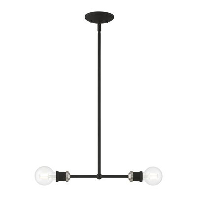 Lansdale 2 Light Black with Brushed Nickel Accents Linear Chandelier