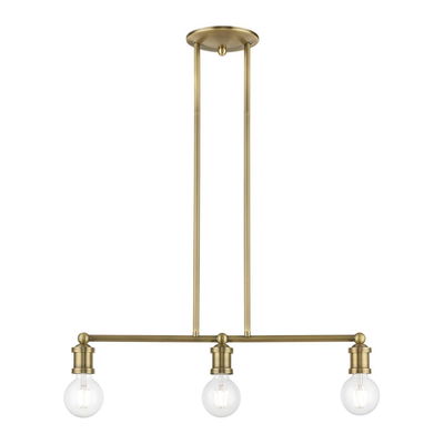Lansdale 3 Light Antique Brass Linear Chandelier