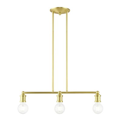 Lansdale 3 Light Satin Brass Linear Chandelier