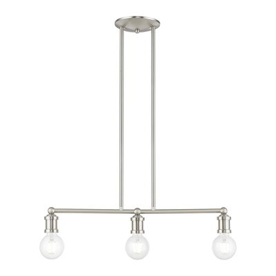 Lansdale 3 Light Brushed Nickel Linear Chandelier