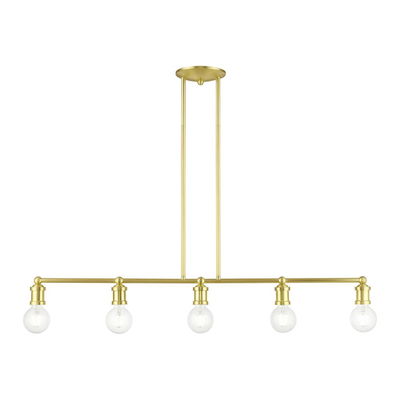 Lansdale 5 Light Satin Brass Large Linear Chandelier