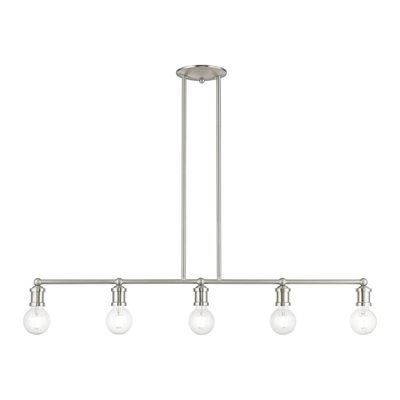 Lansdale 5 Light Brushed Nickel Large Linear Chandelier