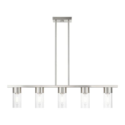 Carson 5 Light Brushed Nickel Linear Chandelier