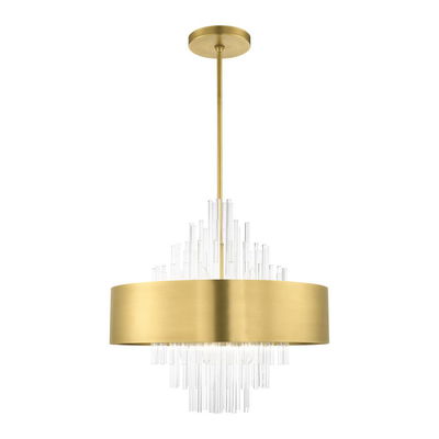 Orenburg 10 Light Natural Brass Pendant Chandelier