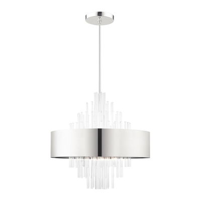 Orenburg  10 Light Polished Nickel Pendant Chandelier