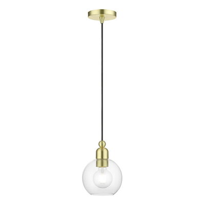 Downtown 1 Light Satin Brass Sphere Mini Pendant