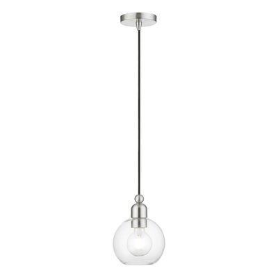 Downtown 1 Light Brushed Nickel Sphere Mini Pendant
