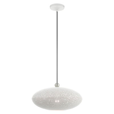 Dublin 1 Light White Pendant 