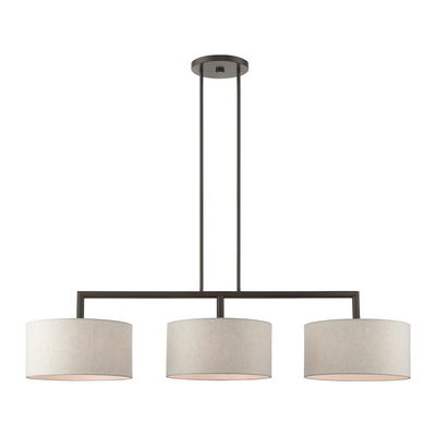 Monroe 3 Light English Bronze Linear Chandelier