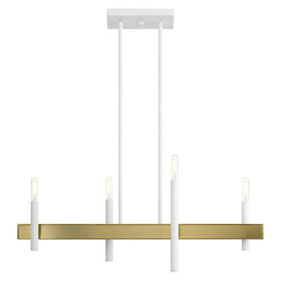 Denmark 4 Light White Linear Chandelier