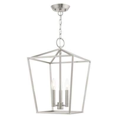 Devone 3 Light Brushed Nickel Convertible Lantern 