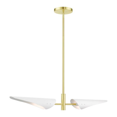 Capistrano 2 Light Satin Brass Linear Chandelier