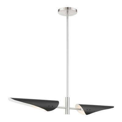 Capistrano 2 Light Brushed Nickel Linear Chandelier