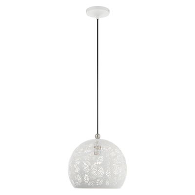 Chantilly 1 Light White Pendant 