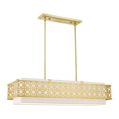Calinda 6 Light Soft Gold Linear Chandelier