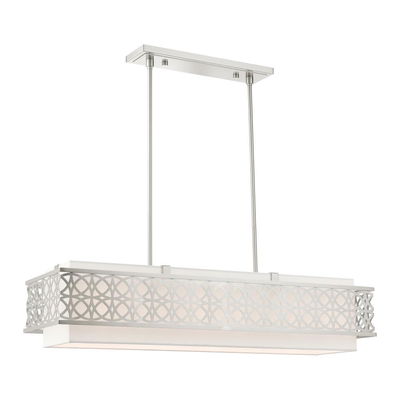 Calinda 6 Light Brushed Nickel Linear Chandelier