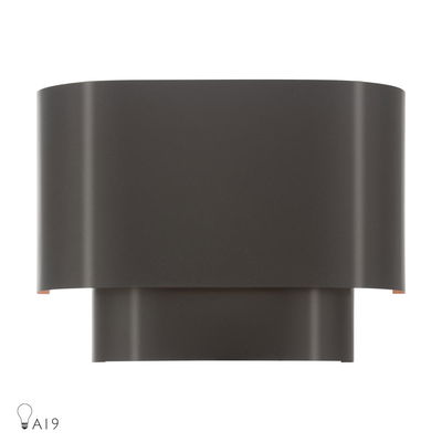 Springview 1 Light English Bronze ADA Sconce with English Bronze Metal Shade with Gold Inside
