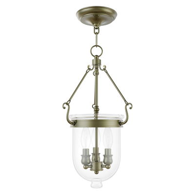 Jefferson 3 Light Antique Brass Chain Lantern 