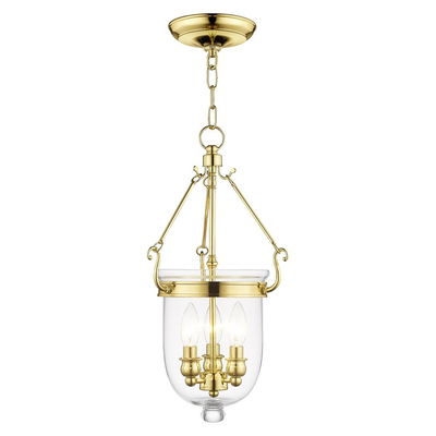 Jefferson 3 Light Polished Brass Chain Lantern 