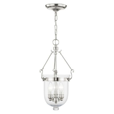 Jefferson 3 Light Polished Nickel Chain Lantern 