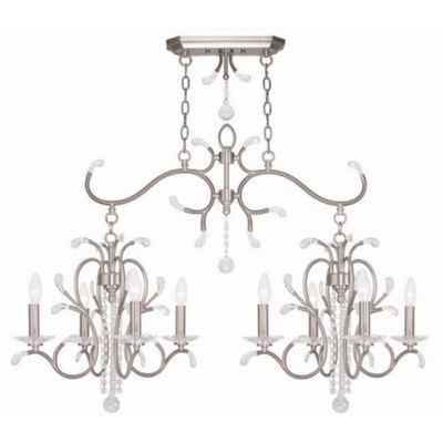 Serafina 4 Light + 4 Light BN Linear Chandelier