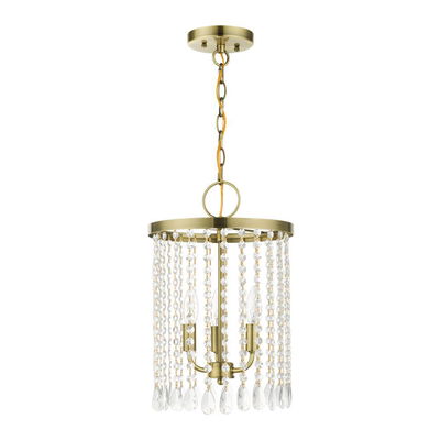 Elizabeth 3 Light Antique Brass Pendant Chandelier