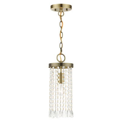 Elizabeth 1 Light Antique Brass Single Pendant 