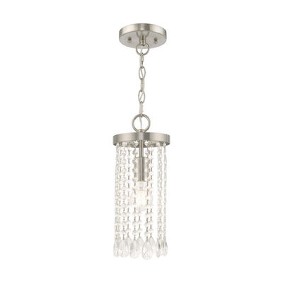 Elizabeth 1 Light Brushed Nickel Single Pendant