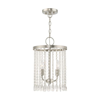 Elizabeth 2 Light Brushed Nickel Single Pendant