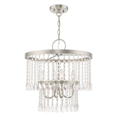 Elizabeth 4 Light Brushed Nickel Pendant Chandelier