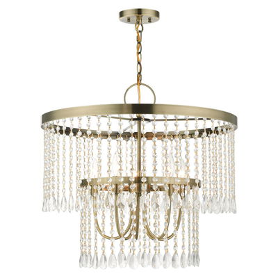 Elizabeth 5 Light Antique Brass Pendant Chandelier