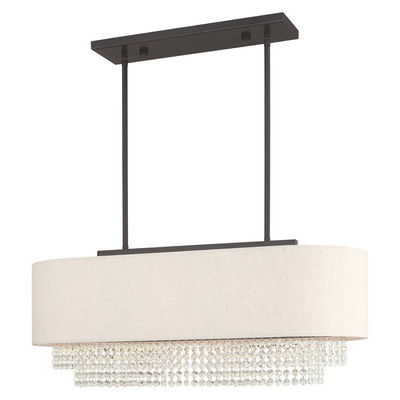 Carlisle 3 Light English Bronze Linear Chandelier