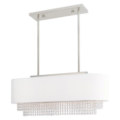 Carlisle 3 Light Brushed Nickel Linear Chandelier