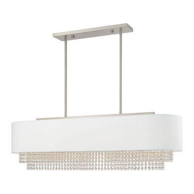 Carlisle 5 Light Brushed Nickel Linear Chandelier