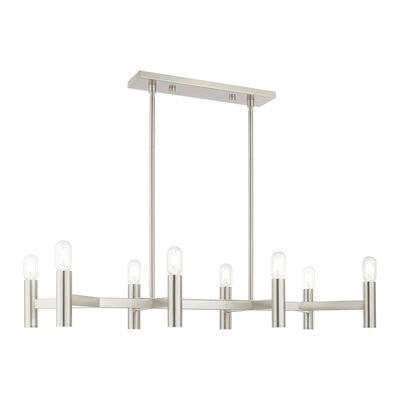 Copenhagen 8 Light Brushed Nickel Linear Chandelier