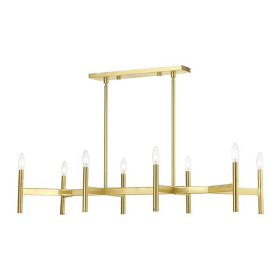 Copenhagen 8-Light Satin Brass Linear Chandelier