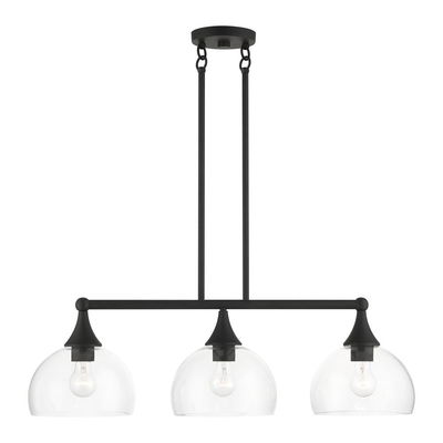 Glendon 3 Light Black Linear Chandelier